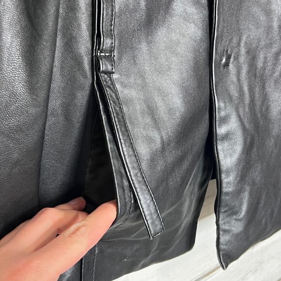 Vogue Virile Leather Blazer Style Jacket Black Size Small - Picture 6 of 11